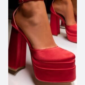Red Platform Heels